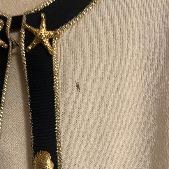 St. John Black and Gold Trim Cardigan - Picture 3 of 7